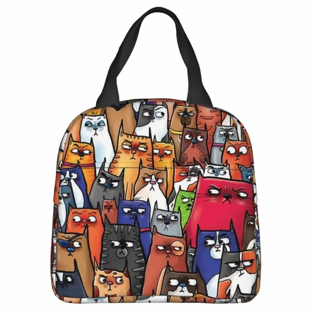 Розовые летние фрукты арбуз ананас кошка термосумка для ланча для девочек многоразовая сумка для ланча портативная сумка-холодильник для ланча