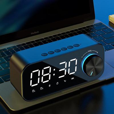 Беспроводной Bluetooth Будильник-Колонка с Мощным Басом и Ночником для Домашнего Настольного Компьютера