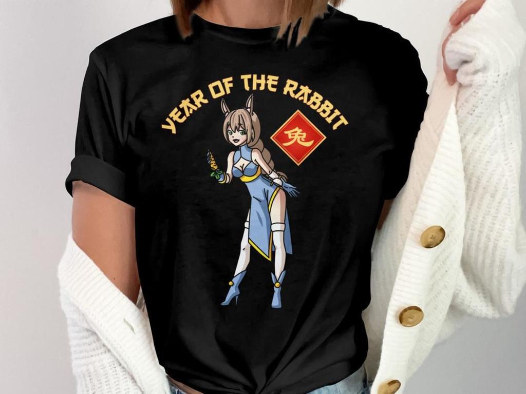 Year of the Rabbit Chinese New Year Shirt, Lunar New Year T-Shirt, Chinese Zodiac Rabbit, Anime Rabbit Character Tee
