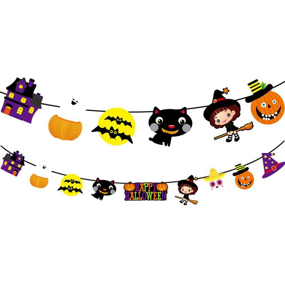 House Halloween Festival Ornaments Halloween Decor Hanging Garland Paper Chain Halloween Banner