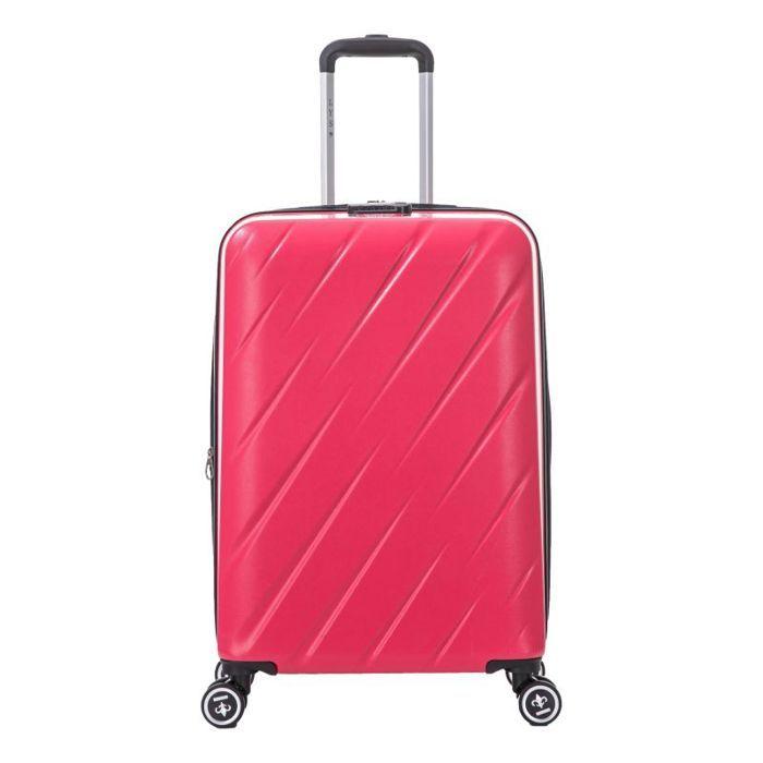 Set of 3 Expandable Suitcases - 100% ABS - LYS Paris 350/3 - Fuchsia