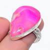 Розовый Кружевной Агат Драгоценный Камень 925 Стерлинговое Серебро Ювелирное Кольцо Размер 7.5