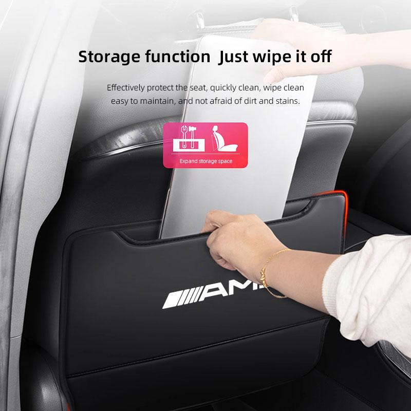 TFHM4 2Pcs Car Seat Anti Kick Pad Protective Cover Tire Valve Cap For Mercedes Benz AMG GLE GLS CLA CLE GLC CLS GLA W223 W213 W206