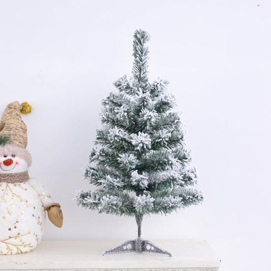 Искусственная новогодняя елка, настольная мини-фигурка из снежного флока, реалистичная