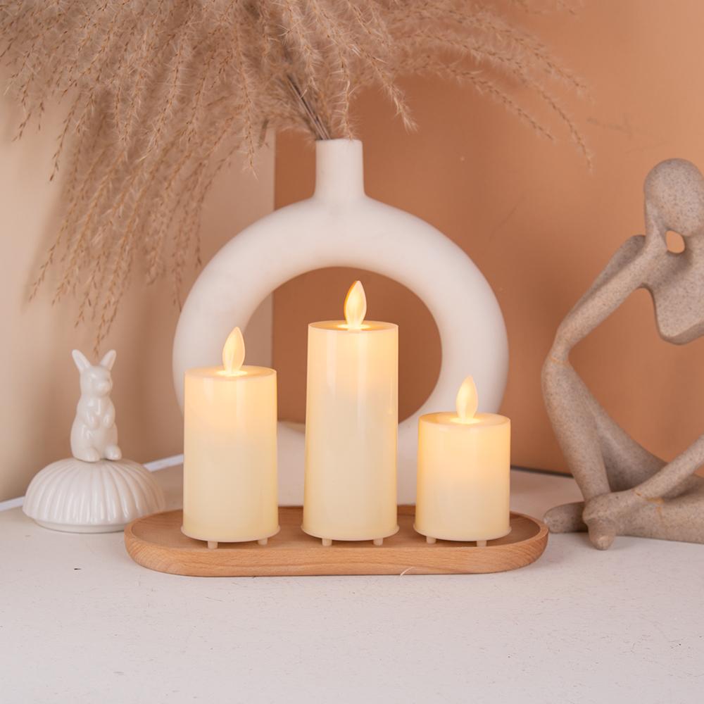 Простой набор светодиодных свечей без пламени в форме цилиндра