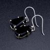 Черный оникс кристалл гроб женские серьги, драгоценные камни и стерлингового серебра 925 ручной работы уникальные необычные украшения, подарок на день святого валентина для подруги