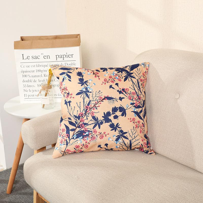 Наволочка для подушки для сна Скандинавский зеленый растения и цветы Пасторальный бамбуковый конопляный супермягкий подушка Подушка-подушка для автомобиля для гостиной