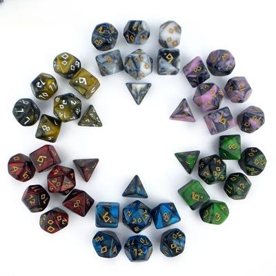 7 шт./набор двухцветных акриловых многогранных игральных костей COC для настольной игры DND Rpg Cthulhu Dice Running Group Number Dice Set