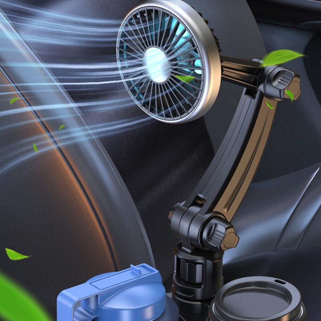 Многофункциональный автомобильный подстаканник, автомобильный вентилятор с атмосферным освещением, 3 скорости регулировки ветра, Plug and Play