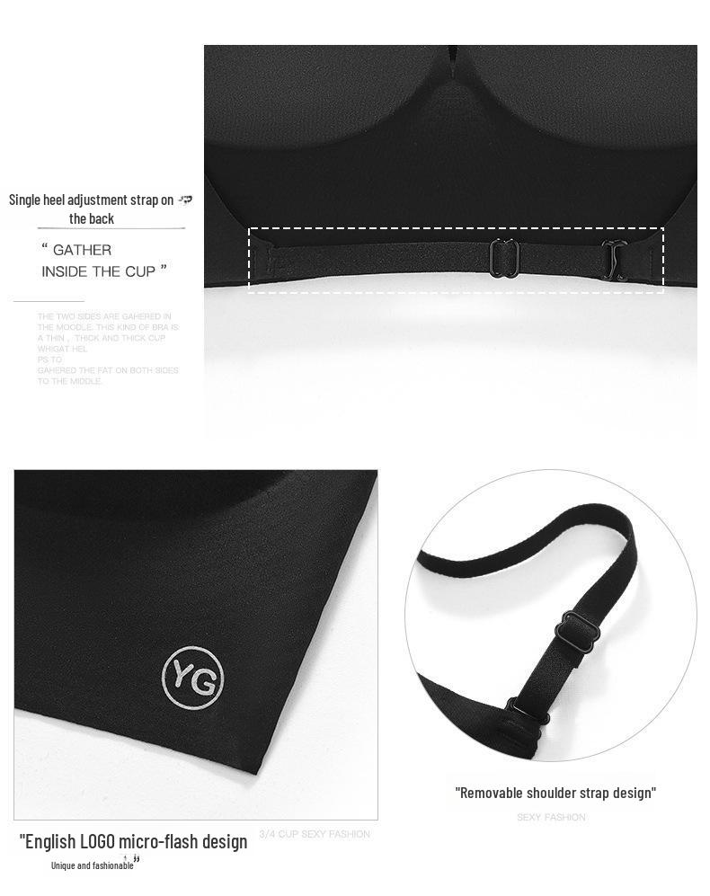 Summer U-shaped Backless Bra for Small-Chested Women with Chest Pads and Thin Style