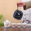 Shangqi Blue Peony White Porcelain Portable Tea Set
