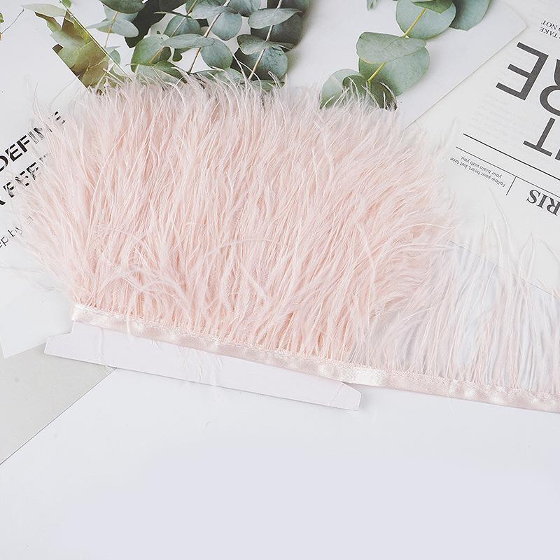 8-10Cm Ostrich Feather Wedding Dress Diy Performance Clothing Accessories Feather Tassel Including Webbing