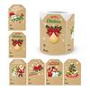 250Pcs/Roll Christmas Gift Tags Stickers Self-Adhesive Kraft Paper Clear Printed Pattern Fade-resistant Xmas Decals