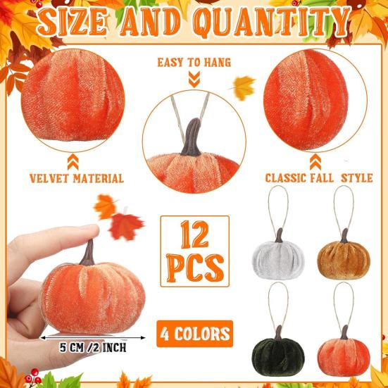 Artificial Velvet Pumpkin Decoration Foam Faux Flocked Pumpkin for Fall Harvest Party Thanksgiving Halloween