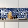 Темно-синяя ретро-плитка, настенная наклейка, кухонный фартук, маслостойкая ванная комната, холодильник, шкаф, декоративные обои, художественные обои
