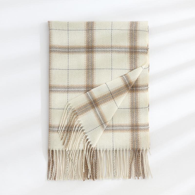 Корейская версия нового кашемирового двустороннего клетчатого шарфа, женский утолщенный и удлиненный теплый шарф-шаль двойного назначения