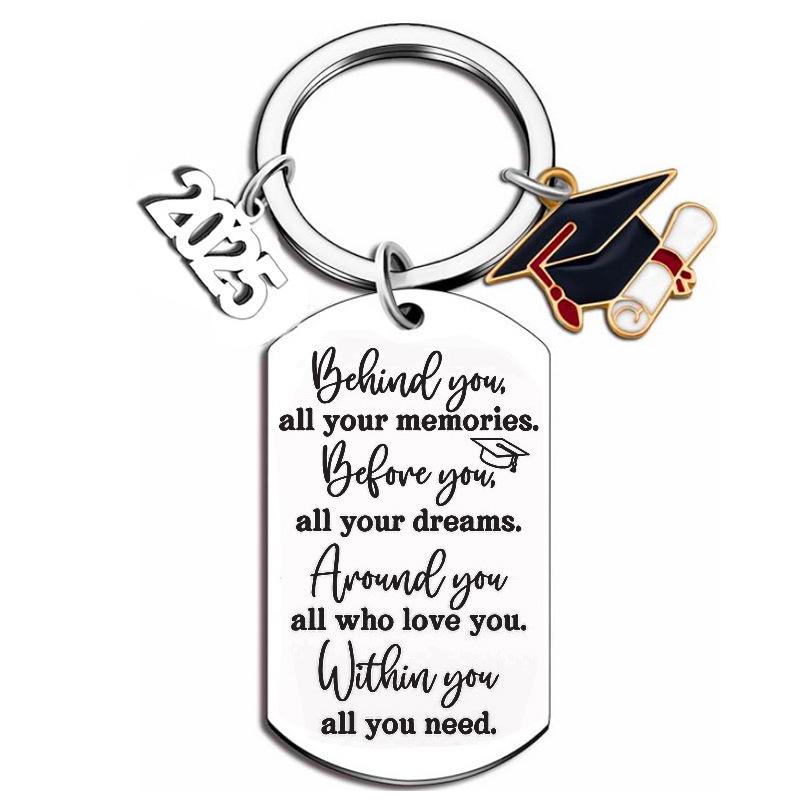 Stainless Steel Keychain for 2025 Graduation - University & High School Senior Gift In European and American Style