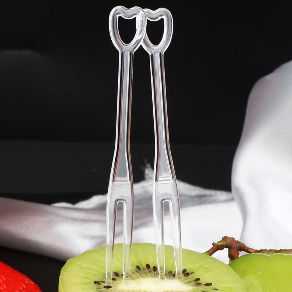 200 шт. одноразовые фруктовые шпажки в форме сердца независимая упаковка вилка для торта фруктовая зубочистка KTV