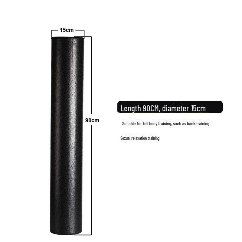 Черный валик из пенополипропилена для йоги и пилатеса - колонна для массажа мышц, доступен в размерах 30/45/60/90 см