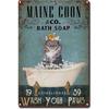 Retro Cat Coffee Metal Tin Sign Vintage Kitchen Signs Wall Decor Because Murder Is Wrong Funny Signs Bar Decorations Art Poster