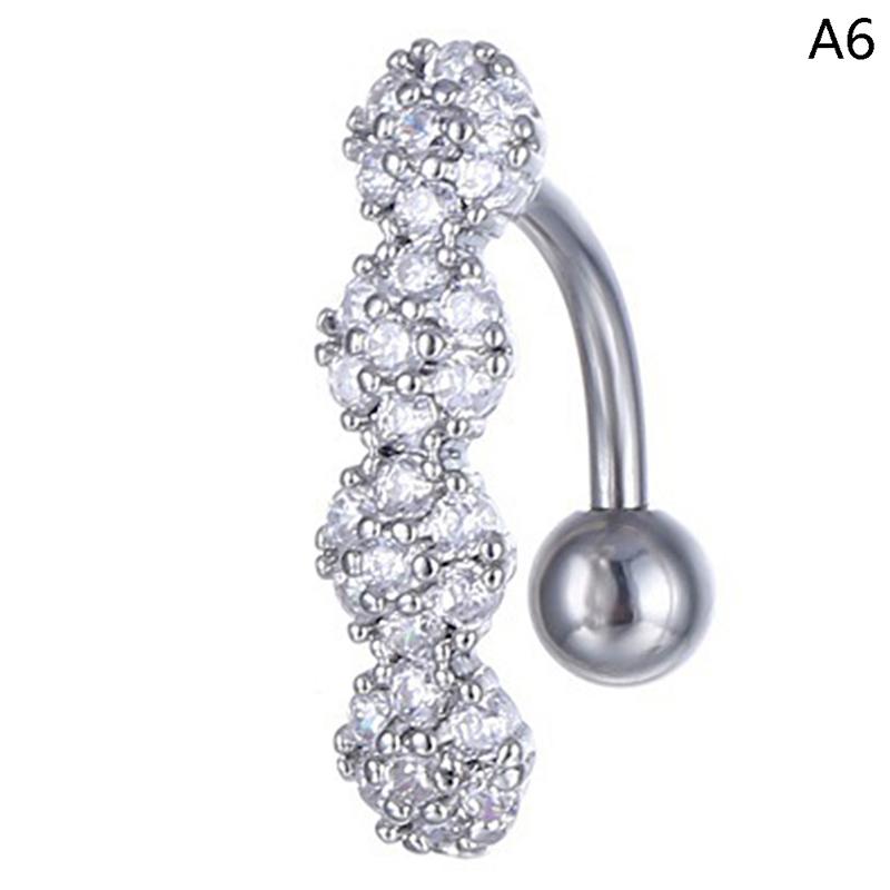 Crystal Belly Button Ring Animal Shape Belly Piercing Stainless Steel Navel Ring