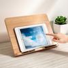 Wooden Book Stand 8 Levels Adjustable Reading Holder with Page Clip Multi-functional Music Score Cookbook Recipe Laptop Tablet Holder