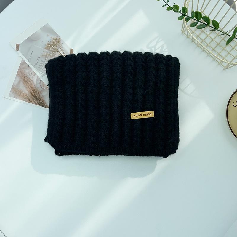 Korean-Style Red Wool Knit Scarf - Versatile Winter Neck Warmer for Women & Couples