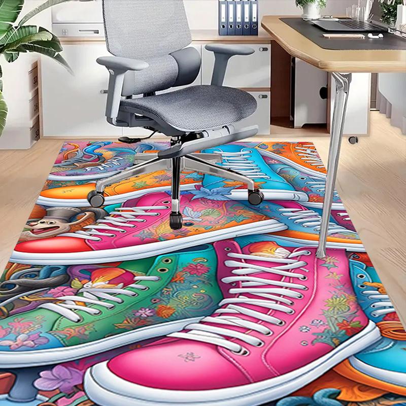 1PC floral pattern sneakers Extra Large Non Slip Floor carpet, Office, family, Studio Large Area Rug Indoor Rugs, Bold Statement Piece
