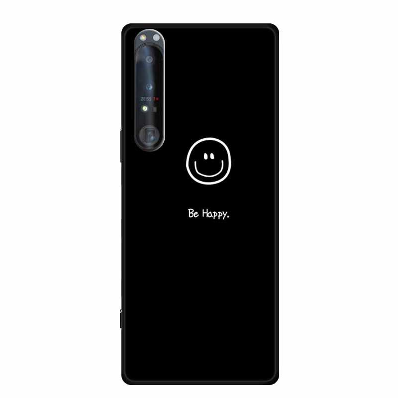 Чехол для телефона Sony 1 IV: Черный мягкий чехол из ТПУ с полым узором и простыми линиями
