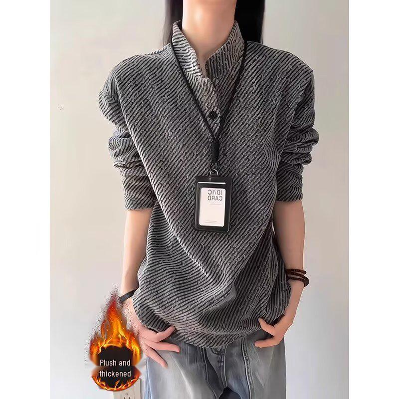 Мужская ретро-толстовка с капюшоном из велюра с начесом - Осень/Зима, Стиль Хенли, Базовый слой из твила, Чистый крой