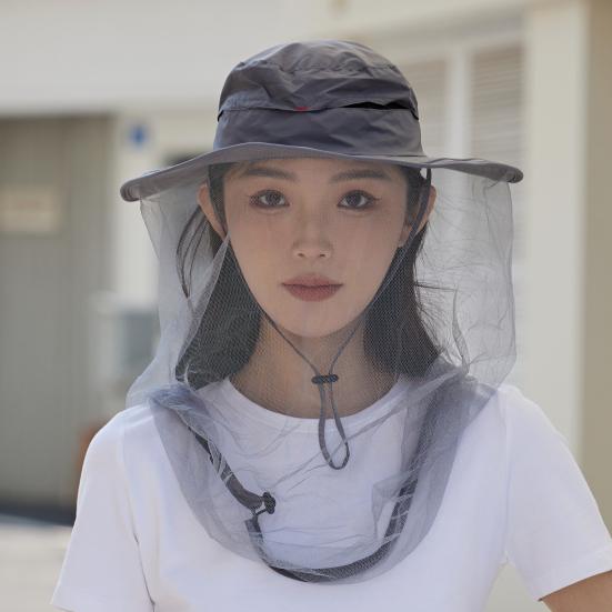 Шляпа с москитной сеткой, солнцезащитная шляпа-ведро со скрытой сеткой, складная защитная сетка от мух для рыбалки на открытом воздухе, пешего туризма