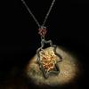 Женский геометрический кулон неправильной формы, полый дизайн, ювелирное изделие, ожерелье с красным цирконом, итальянская роскошь, женское ожерелье, цепочка для свитера
