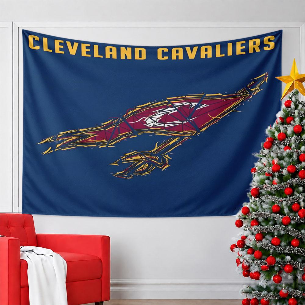 Cleveland Cavaliers Abstract Design Pattern Wall Hanging Tapestry Decorative Tapestry Home Decor for Bedroom and Living Room