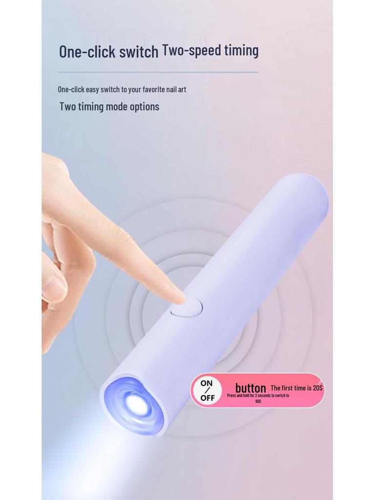 Портативная мини светодиодная лампа для ногтей - Быстросохнущая, Перезаряжаемая, Ручная машина для светотерапии