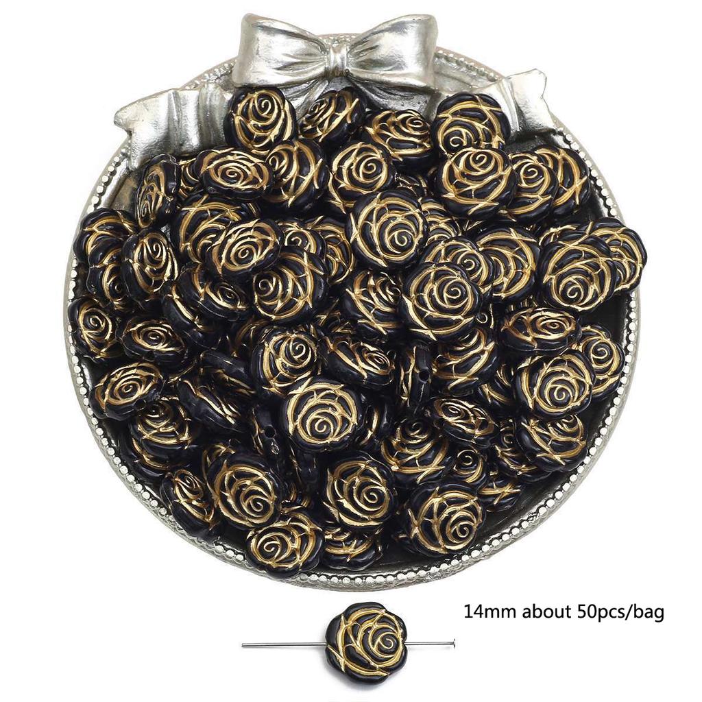 Бусины для браслета ручной работы, акриловые французские винтажные золотые плоские бусины, круглые бусины, украшения ручной работы, браслет, ожерелье, кулон, телефонная цепочка, аксессуары