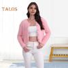 Auutmn Winter Lady Cardigan Coat Furry Plush Single-breasted U Neck Long Sleeves Thickened Solid Color Faux Fur Knitted Sweater Jacket
