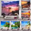 Beach Scenery Tapestry Sunset Evening Glow Scenery Wall Art Decoration Dormitory Room Aesthetics Bedroom Home Decoration