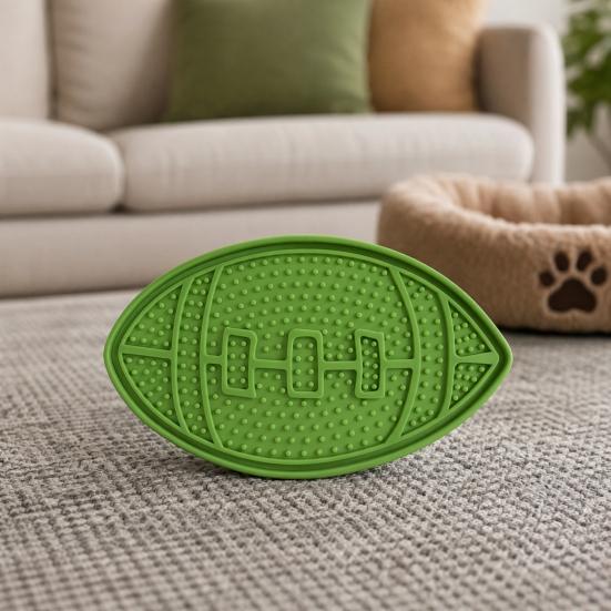 Pet Lick Mat, Suction Cup Slow Feeder Mat, Prevents Choking, Rugby Ball Shaped Silicone Licking Mat for Indoor Cats And Dogs