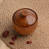 Wooden Salt Box with Lid Spoon Vintage Spice Jar Seasoning Container Cooking Utensil