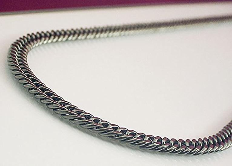 Цепочка-ожерелье Кихей из чистого титана с германием Легкая и нежная Простая двойная огранка, подходит для спорта (70см) дизайн, 6-сторонний Унисекс, (TGK-1-NB-70)