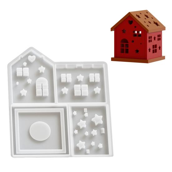Форма для рождественского пряничного домика, лоток для печенья, шоколадных конфет, легкосъемная силиконовая форма для домика, праздничная форма для выпечки свечей