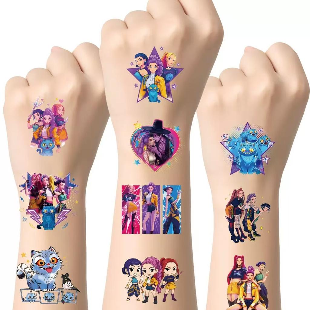 2026 hot 25/50pcs Kpop Demon Hunters Temporary Tattoo Sticker Rumi Cute Waterproof Tattoo For Birthday Party Gift