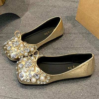 Женские туфли-лоферы с квадратным носком и жемчужной отделкой, повседневные сандалии, тренд 2025, летние новые удобные женские кеды