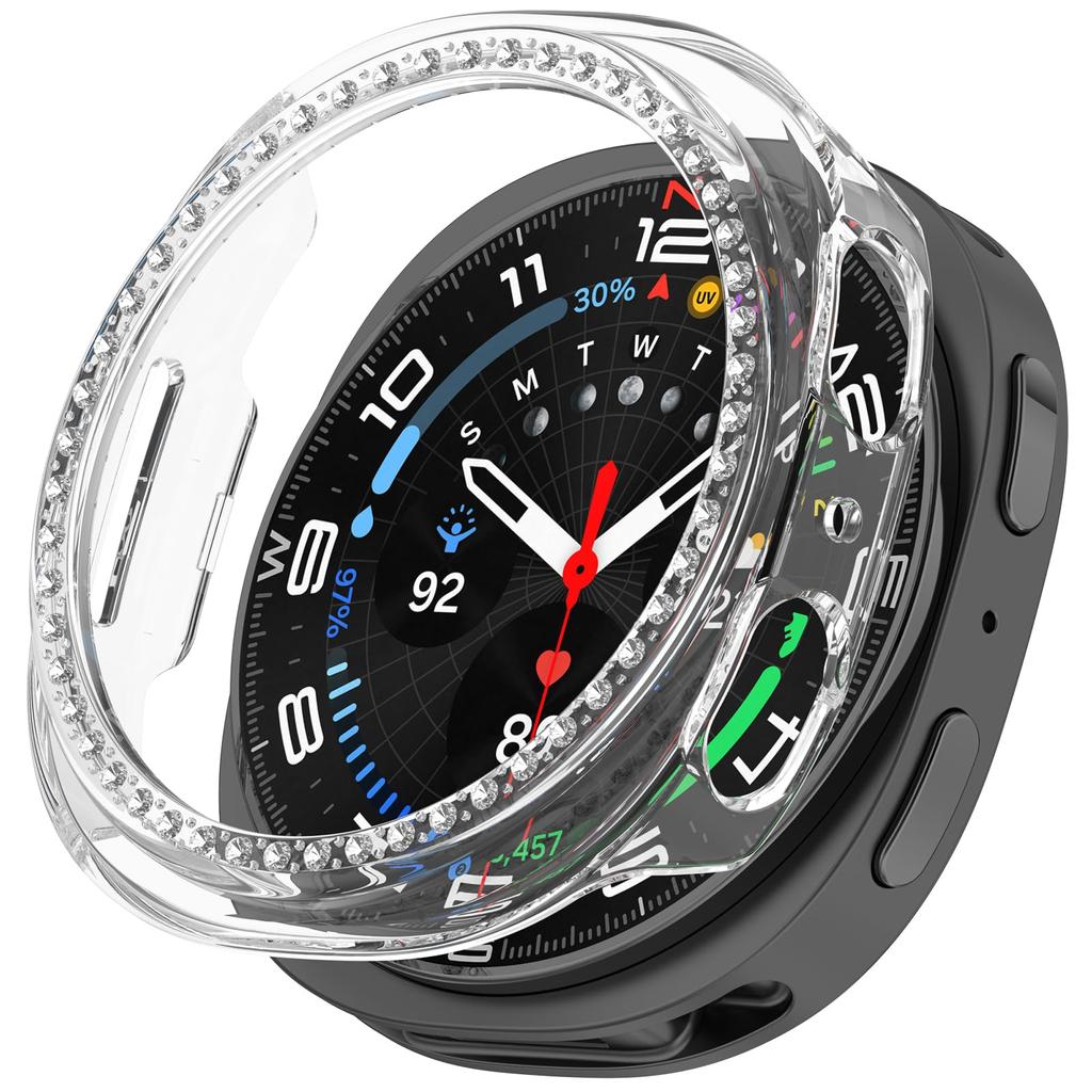 Алмазный Чехол для Samsung Galaxy Watch 8 40 мм Полый Защитный Корпус Аксессуары для смарт-часов galaxy watch 8 44 мм Защитная Накладка-Бампер