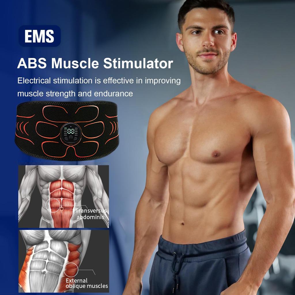 Abdominal Toning Belt EMS Muscle Stimulator Abs Trainer Abdominal Muscle USB Charge Shaping Slimming Lose Weight For Arm Thigh