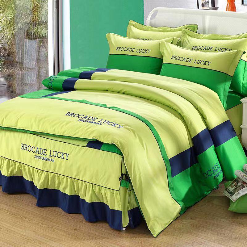 Простыня King Size/Queen Size/Twin Size, пододеяльник, наволочка, комплект из четырех предметов, утолщение, простое постельное белье для спальни, высокое качество