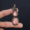 Rhodochrosite Jewelry, 999 Copper Wire Wrapped Pendant, Handmade Gemstone Jewelry Pendant, For Memorial Day