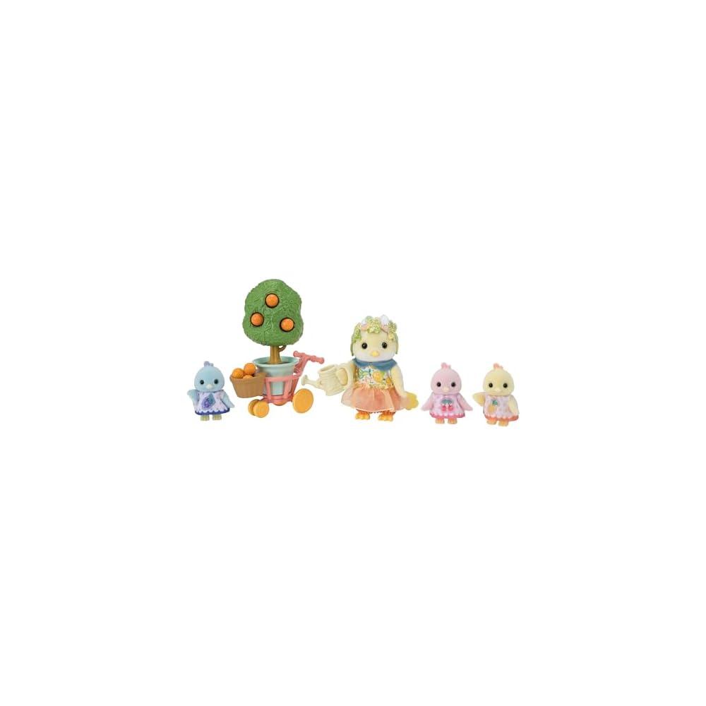 Sylvanian Families Citrus Bird Family Doll Set for Ages 3 and Up Toy House