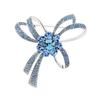 Rhinestone Flower Brooch Bouquet Blue Crystal Corsage Pins Broches Para Ropa Mujer Gift For Women Girls