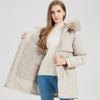 Fashion Winter Coat Female Long Parkas Hooded Faux Fur Collar Detachable Sleeves Loose Thick Warm Women's Jackets